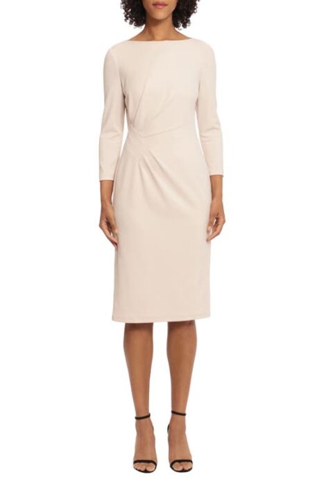  Side Pleat Sheath Dress in Horn at Nordstrom   