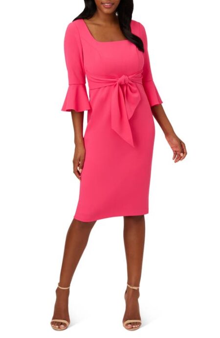  Tie Front Sheath Dress in Camellia at Nordstrom   