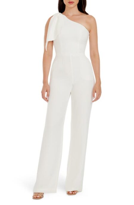  Tiffany One-Shoulder Jumpsuit in Off White at Nordstrom  Small