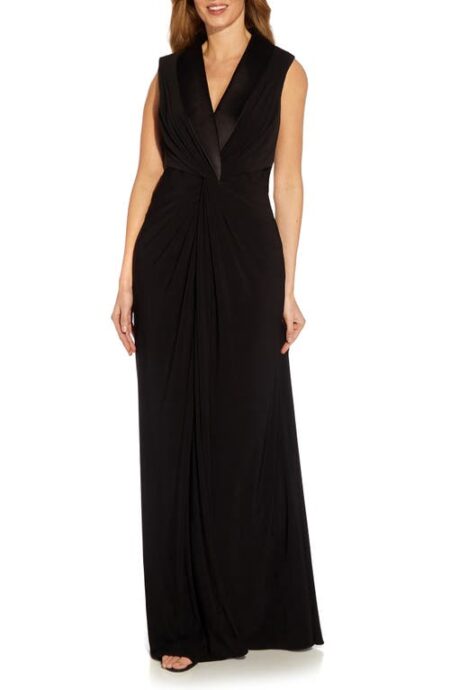 Tuxedo Matte Jersey Gown in Black at Nordstrom   
