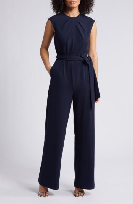  Twist Neck Sleeveless Jumpsuit in New Navy at Nordstrom   