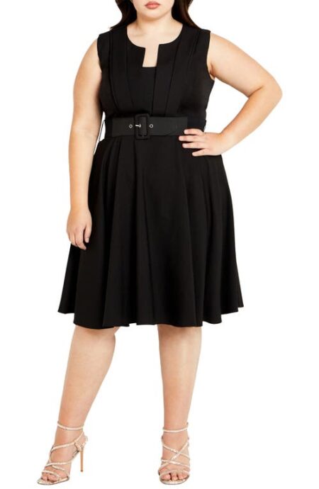  Veronica Belted Strapless Fit & Flare Dress in Black at Nordstrom  X 