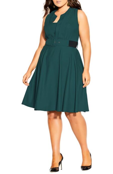  Veronica Belted Strapless Fit & Flare Dress in Sea Green at Nordstrom
