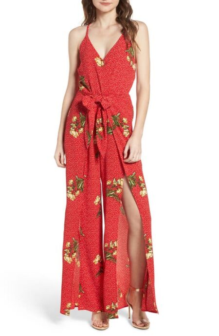  Wrap Jumpsuit in Red/Yellow at Nordstrom  Small